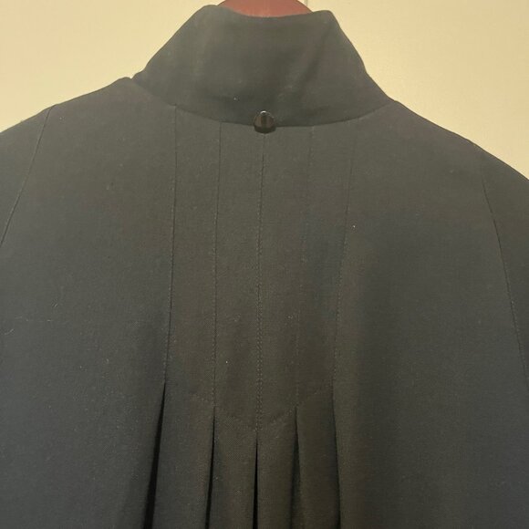Vintage EATON RONTEX Womens 10 - 12 Black Pure Virgin Wool Midi DRESS COAT - Picture 10 of 14